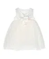 Monnalisa Flocked Tulle Flared Dress In White