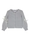 Monnalisa Floral-appliqué Cardigan In Grey