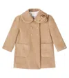 Monnalisa Floral-applique Coat In Brown