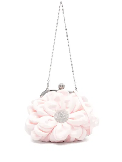Monnalisa Kids' Floral-appliqué Crossbody Bag In Pink