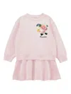 Monnalisa Sporty Sweatshirt Dress In Pink