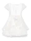 Monnalisa Floral-appliqué Dress In White