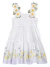 Monnalisa Floral-appliqué Dress In White