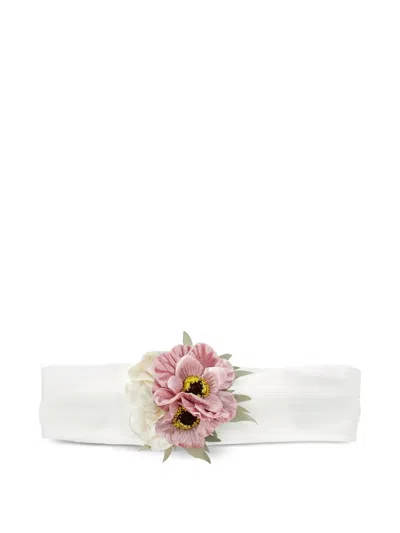 Monnalisa Babies' Floral-appliqué Hair Band In White