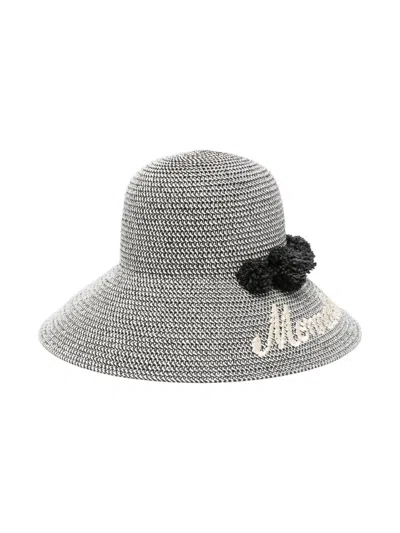 Monnalisa Kids' Floral-appliqué Hat In Black