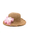 Monnalisa Floral-appliqué Hat In Neutrals