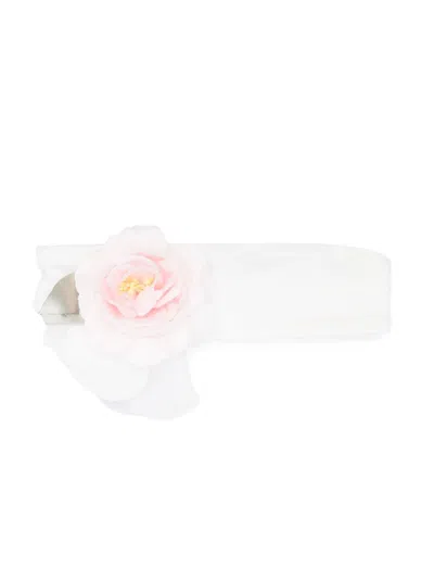 Monnalisa Babies' Floral-appliqué Headband In White