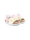 Monnalisa Floral-appliqué Sandals In Pink