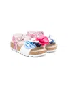 Monnalisa Floral-appliqué Sandals In Pink