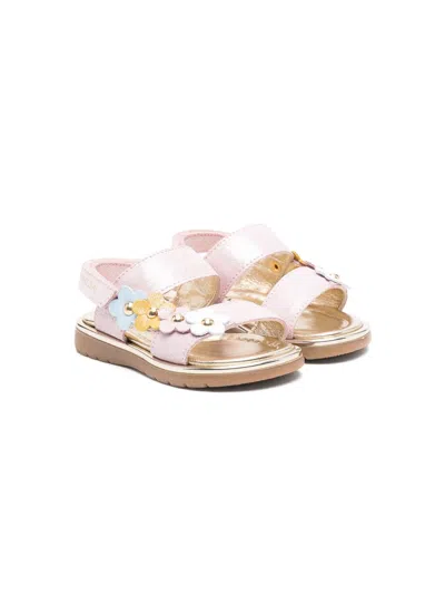 Monnalisa Babies' Floral-appliqué Sandals In Pink