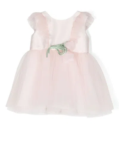 Monnalisa Babies' Floral-appliqué Sleeveless Dress In Pink