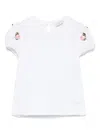 Monnalisa Floral-appliqué T-shirt In 白色