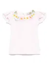 Monnalisa Floral-appliqué T-shirt In Pink