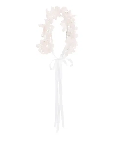 Monnalisa Kids' Floral Beaded Hair Accessory In Pink