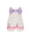 Monnalisa Floral Bow-detail Babygrow In White