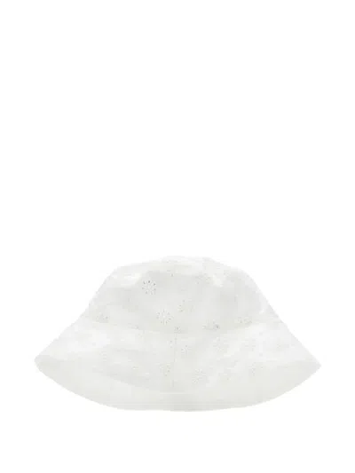 Monnalisa Kids' Floral Bucket Hat In White