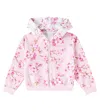 Monnalisa Floral Cotton-blend Hoodie In Pink