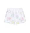 Monnalisa Floral Cotton-blend Jersey Shorts In Weiss