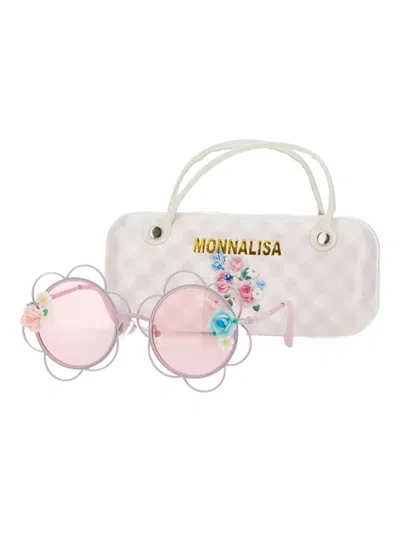 Monnalisa Kids' Floral-embellishment Sunglasses In Pink