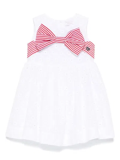 Monnalisa Babies' Floral-embroidered Dress In White