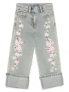 Monnalisa Embroidered Jeans In Blue