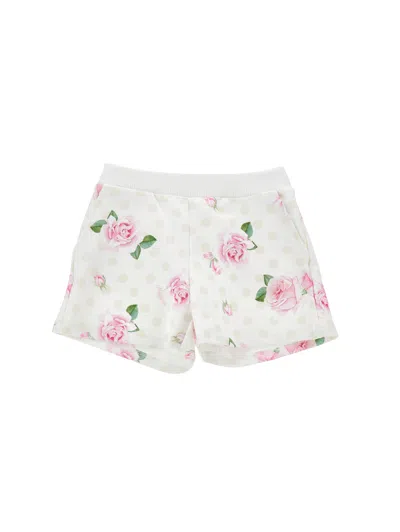 Monnalisa Babies'   Floral Fleece Shorts In White