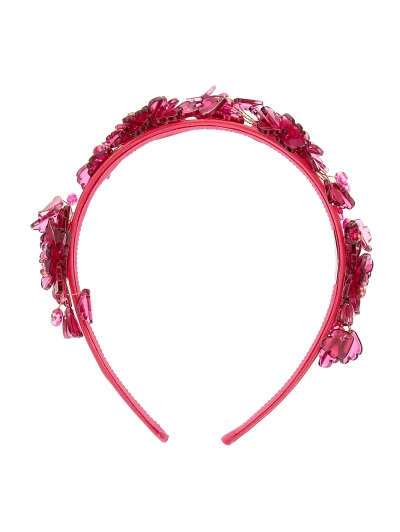 Monnalisa Kids'   Floral Headband In Fuchsia