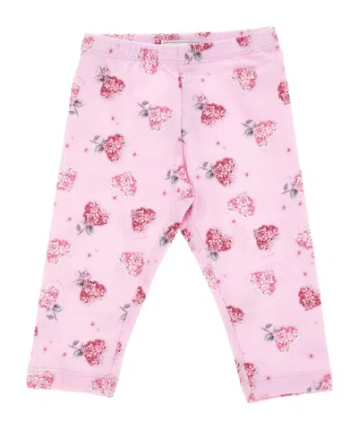 MONNALISA FLORAL HEARTS-PRINTED LEGGINGS