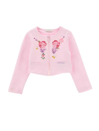 Monnalisa Babies'   Floral Jacket In Pink