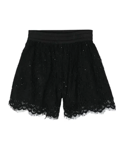 Monnalisa Floral-lace Shorts In Black