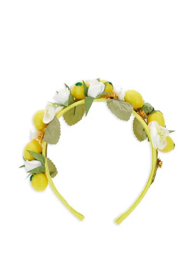 Monnalisa Kids' Floral Lemons Hair Band In Green
