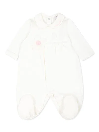 Monnalisa Babies' Floral Patch Body In 白色