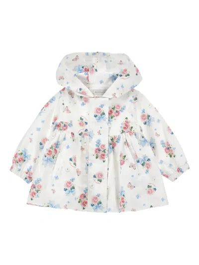 Monnalisa Babies' Floral-pattern Jacket In White