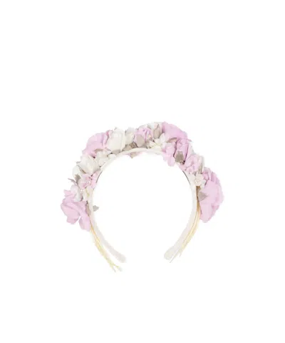 Monnalisa Kids' Floral Pearl Hair Accessory In Pink