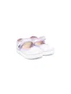Monnalisa Floral-print Ballerina Shoes In Purple