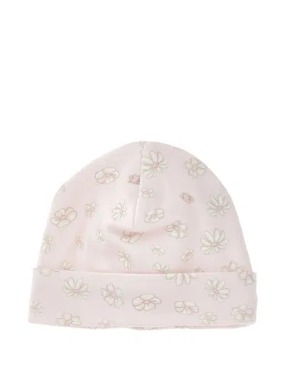Monnalisa Babies' Floral-print Beanie Hat In Pink