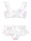 Monnalisa Floral-print Bikini Set In White