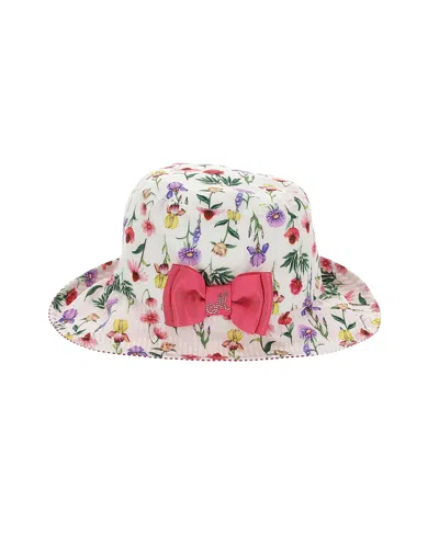 Monnalisa Floral-print Bucket Hat In White