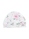 Monnalisa Floral-print Cotton Beanie In White
