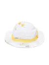 Monnalisa Floral-print Cotton Hat In White