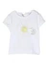 Monnalisa Floral-print Cotton T-shirt In White
