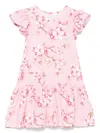 Monnalisa Floral-print Dress In Pink