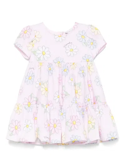 Monnalisa Babies' Floral-print Dress In Pink