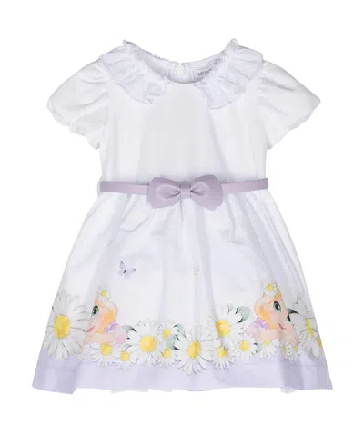 Monnalisa Floral-print Dress In White