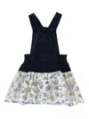 Monnalisa Floral-print Dungarees In Multi