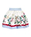 Monnalisa Floral-print Flared Skirt In White