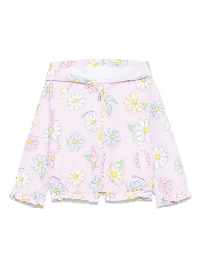 Monnalisa Babies' Floral-print Jacket In Pink