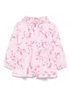 Monnalisa Floral-print Jacket In Pink