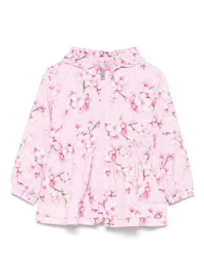 Monnalisa Kids' Floral-print Jacket In Pink