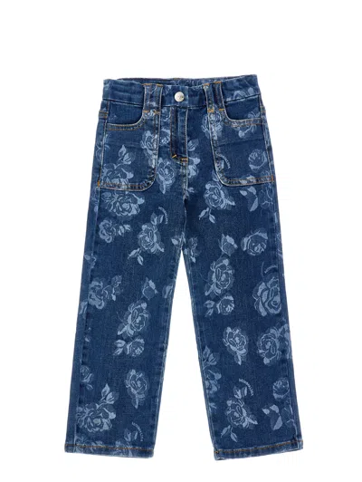 Monnalisa Kids'   Minnie Jeans With Roses In Blue